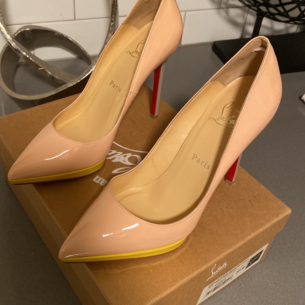 Christian Louboutin Pigalle 120 patent calf baby pink/Canari - Picture 4 of 12
